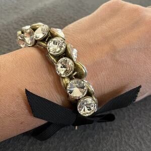 BANANA REPUBLIC Chunky Rhinestone Cluster Bracelet  7.5-8.5 inch